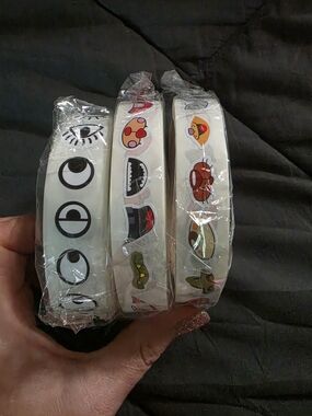 White Emoji Party Tape Roll Set - Fun Decorative Tape for Events 3 Pack Huge